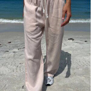 Brandy Melville light pink linen anastasia pants